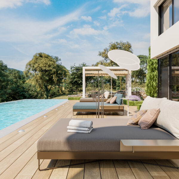 Piscine con solarium