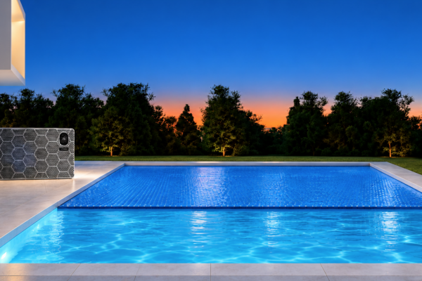 Copertura per piscina e pompa di calore